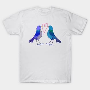 Lovely birds and worm heart T-Shirt